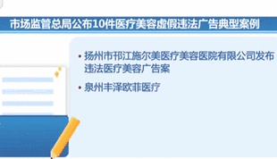 市場(chǎng)監(jiān)管總局：公布10件醫(yī)療美容虛假違法廣告典型案例